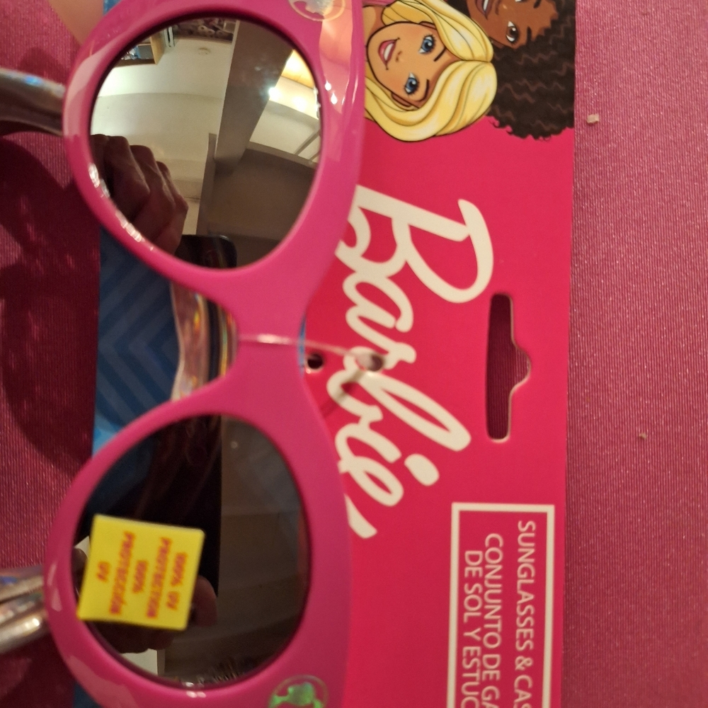 Amazing barbie sunglasses with hard sparkle case